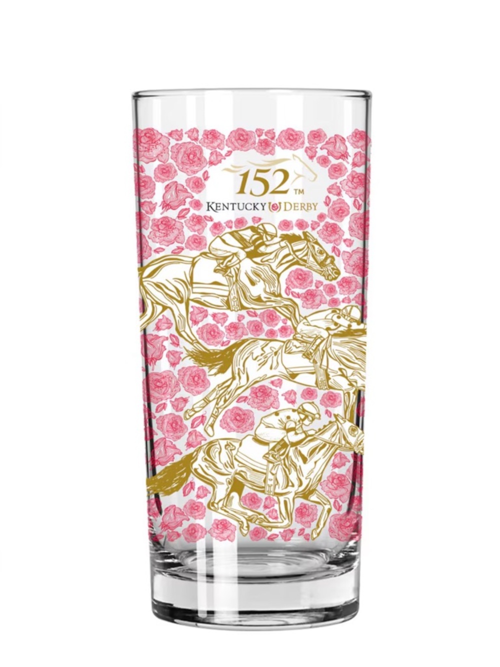 Official new 2026 Kentucky Derby 152 Collectible Julip Glass, Roses &Gold Horses